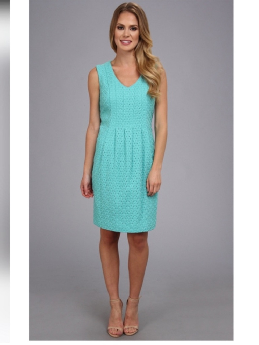 Pendleton womens sleeveless aqua green/blue eyelet lace dress Size 12